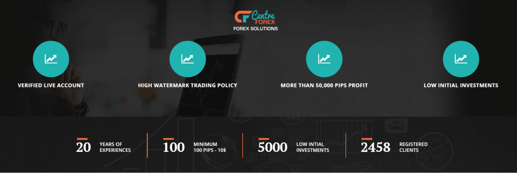 Centre Forex features