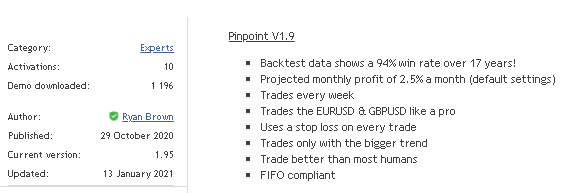 Pinpoint EA Characteristics