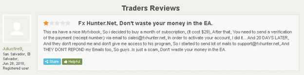 FX Hunter customer reviews