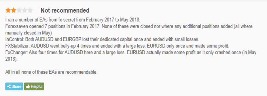 FXSecret Immortal Customer Reviews
