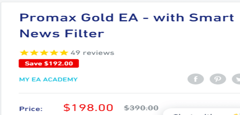 Promax Gold EA Pricing