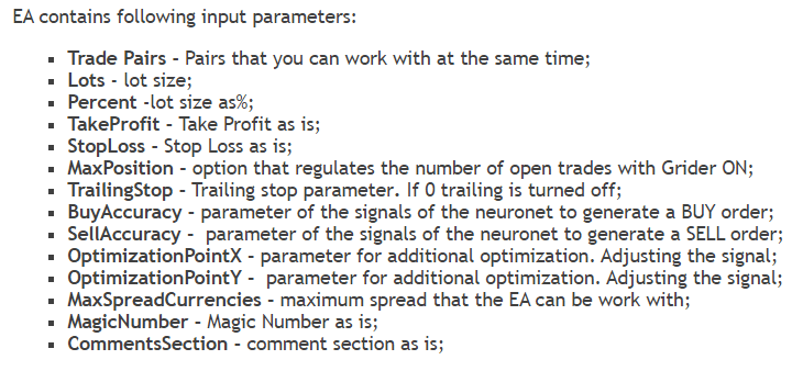 Zenith EA parameters