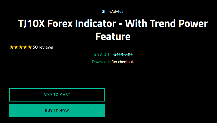 TJ10X Indicator’s pricing.
