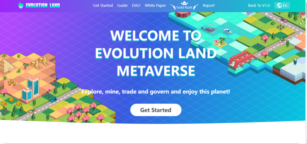 Evolution Land home page