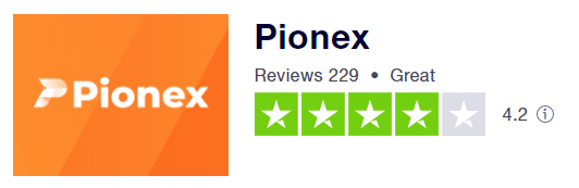 Pionex page on Trustpilot.