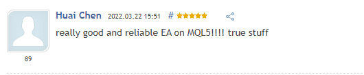 Customer feedback on the MQL5 website.